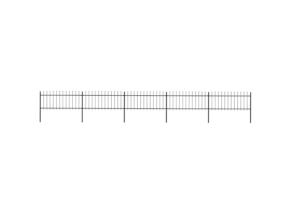 Vidaxl Cerca De Jardim Com Topo Em Forma De Lança Em Aço 892,5x80 Cm, Preta