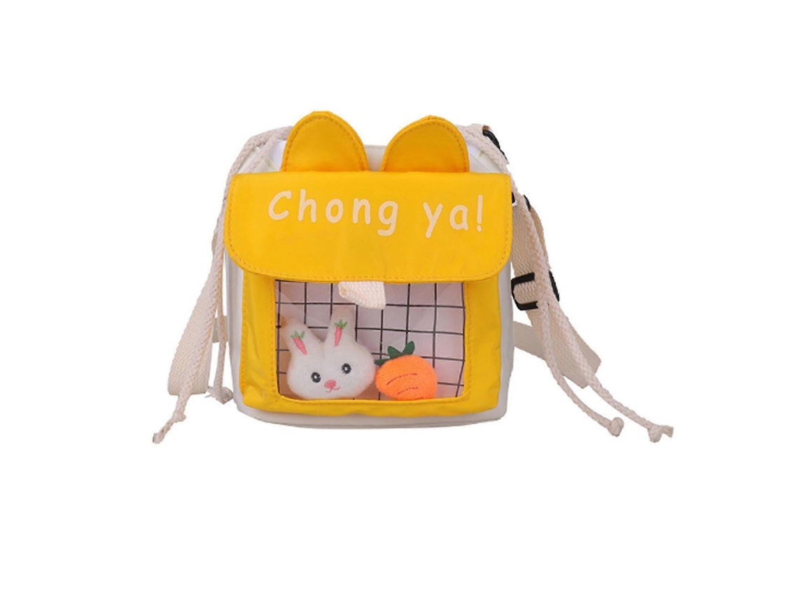 Bolsa De Ombro Pequena Com Cordão, Transversal, De Lona, Para Meninas, Fácil De Combinar, Amarela