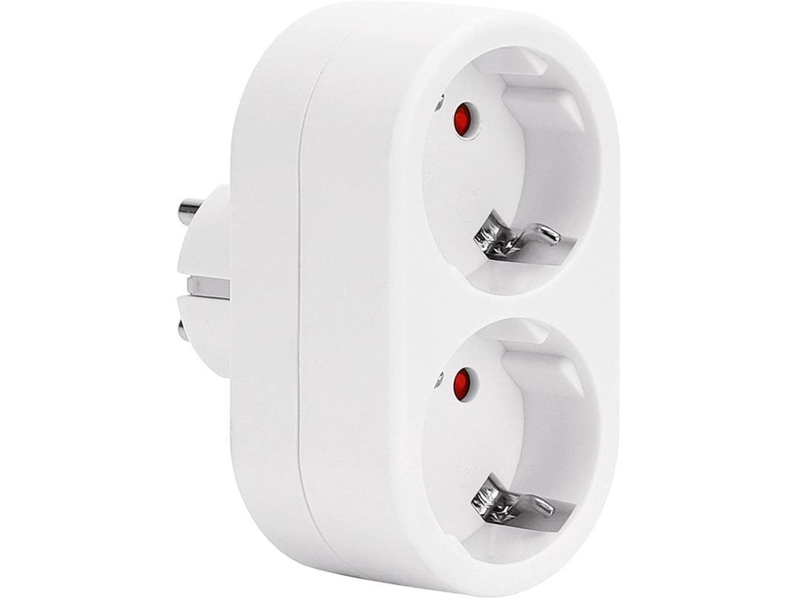 Tomacorrientes Elétricos, Regleta de Parede 2 em 1 com Proteção contra Sobrecargas, 16A, Branco com S/MARCA