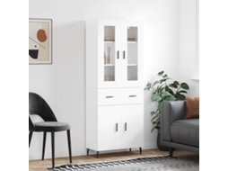 Vidaxl Armário Alto 69,5x34x180 Cm Derivados De Madeira Branco