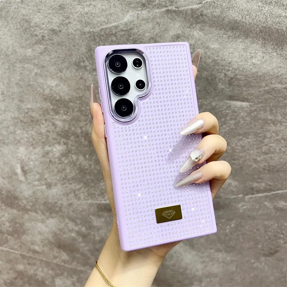 (samsung A05s, Roxo) Capa De Celular Com Glitter De Diamante Para Meninas