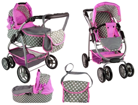 Carrinho De Bebê 2 Em 1, Bolsa Para Moletom, Estrelas Rosa Alice
