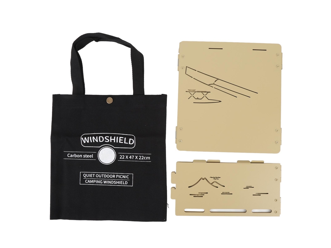 Protector de Vento para Fogão de Camping Plegável com Saco Khaki