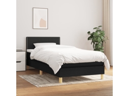 Vidaxl Cama Com Molas/colchão 80x200 Cm Tecido Preto