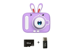 Câmera Infantil 2000w 32gb Pixel Hd Com Câmera Frontal E Traseira Dupla (coelho Roxo)