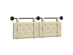 Conjunto 1 Cabeceira Vidaxl Creme Couro Sintético (130 X 55 X 5 Cm)