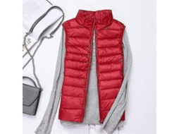 Chaleco Acolchado Ligero Para Mujer Con Cremallera Completa, Abrigo Sin Mangas Cálido Para Invierno Rojo S Rojo
