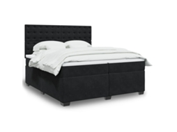 Vidaxl Cama Com Molas/colchão 200x200 Cm Veludo Preto