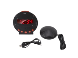 Despertador Super Shaker com Luz Vermelha Intermitente de 110db para Estudantes e Idosos