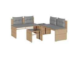Garden Sofa Set, Garden Sofa Sets Vidaxl Bege Rattan / Vime (n/a)