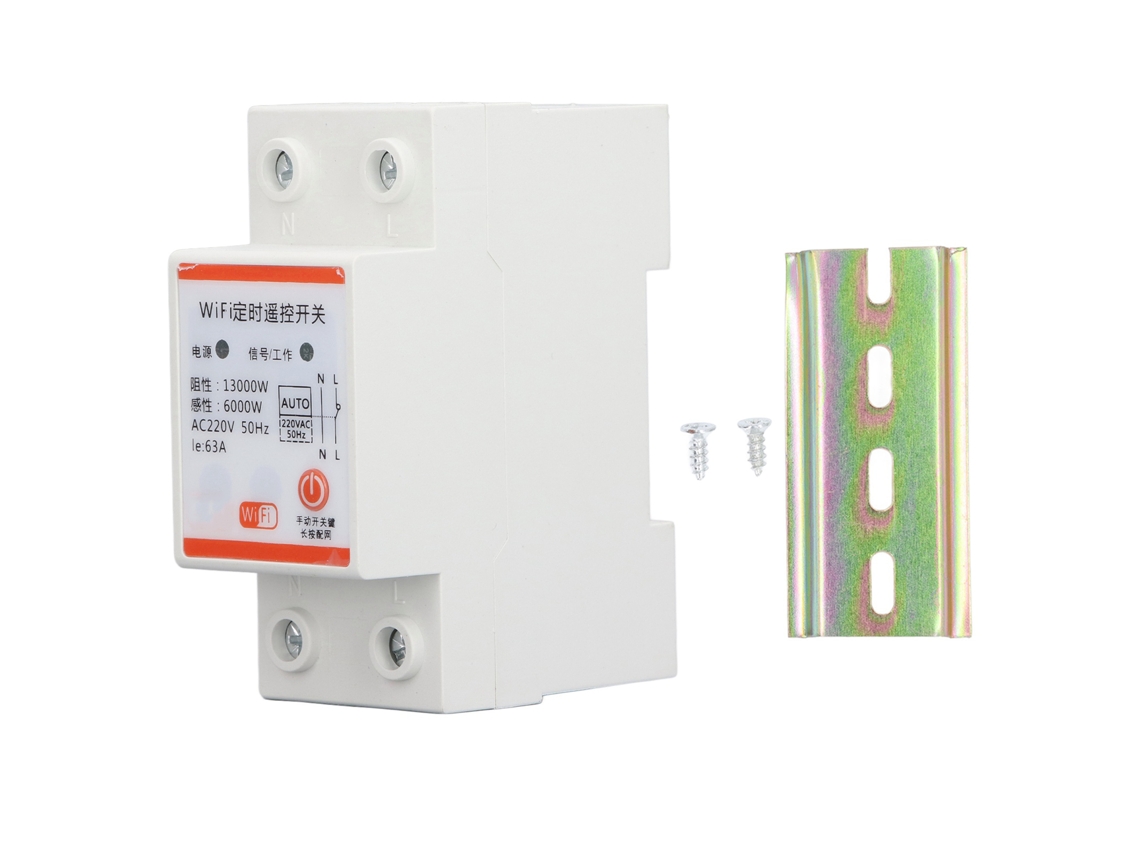 Interruptor Timer Wifi Tuya 2p Controle Remoto 63a 220v Para Bomba Luz Rua