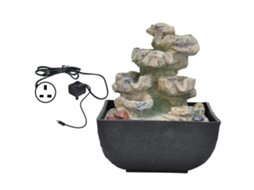 Ornamento de cascata com luz Led para mesa em Resina | S/MARCA