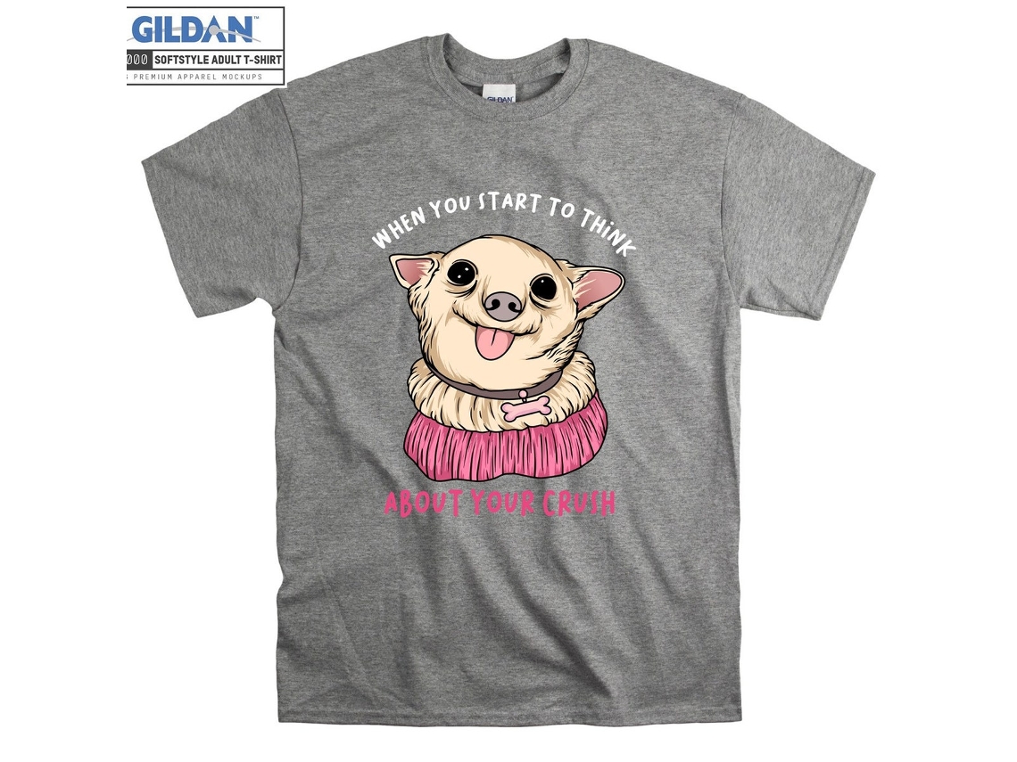 T-shirt Rockinstone When You Start To Think Dog Animal Cute（m）