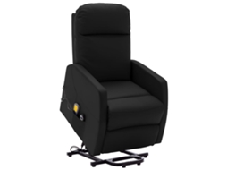 Vidaxl Poltrona Massagens Elevatória Couro Artificial Preto