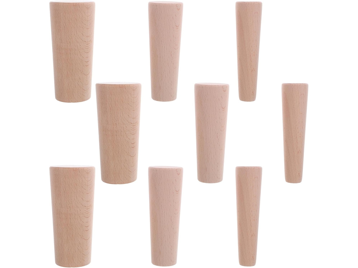 Conjunto De 9 Rolhas Cônicas De Madeira