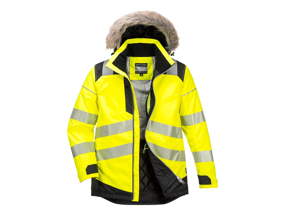 Parka De Inverno De Alta Visibilidade Pw3 Amarelo Preto / Xl