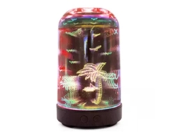 Umidificador aromático 3D com luz LED e padrão de coco difusor ultrassônico 100ml BPA livre S/MARCA