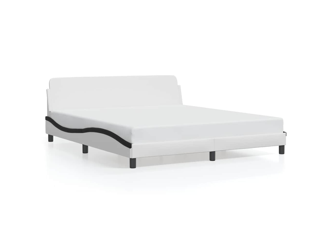 Bed Frame, Bed Frames Vidaxl Branco Couro Artificial (180 X 200 Cm)