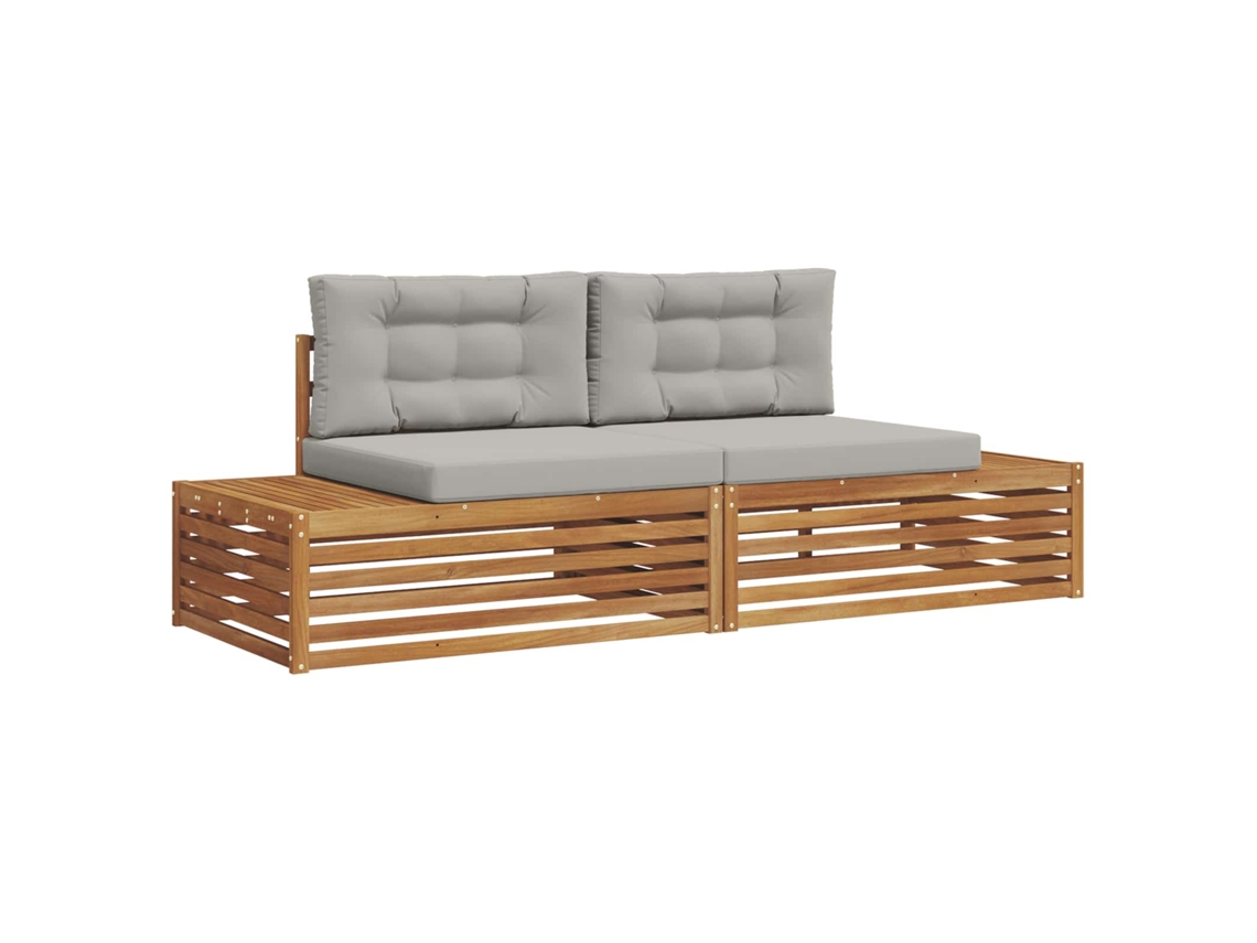 Maison Exclusive - Conjunto De Sofás Para Exterior Cinza Natural E Claro