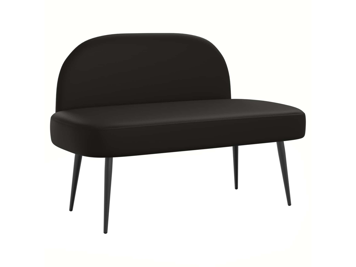 Vidaxl Banco Estofado Com Encosto Preto 110 X 60 X 76 Cm