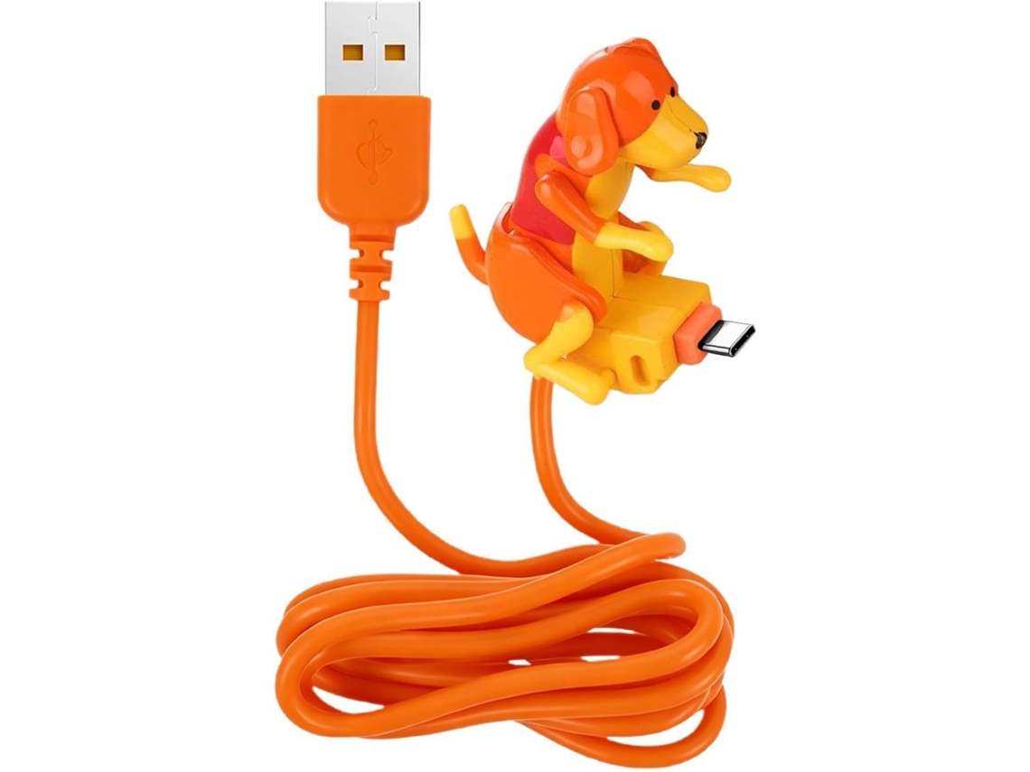 Cabo De Carregamento Rápido Usb-c Com Desenho Cachorro Abanando O Rabo