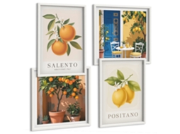 Quadros Decorativos Para Parede Limões, Laranjas, Amalfi Moldura Branca Imagens Para Um Quarto Infantil Espelharte (conjunto De 4 Imagens)