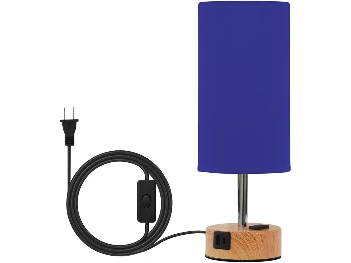 Luminárias de mesa Yuiboo azul-escuras, com portas USB CEA, lâmpadas incluídas, ideais para sala de estar.