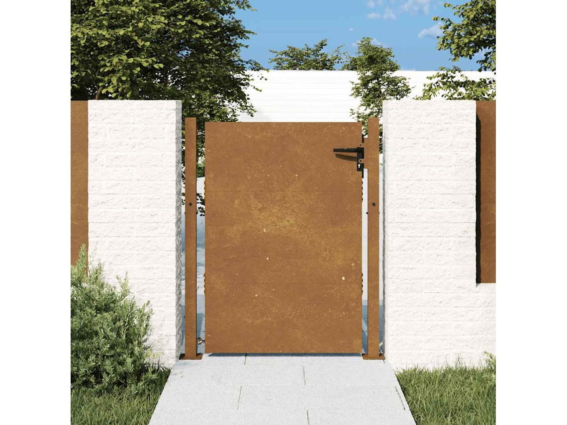 Vidaxl Portão De Jardim 100x125 Cm Aço Corten