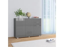 Vidaxl Aparador 107x35x80,5 Cm Cinzento Brilhante