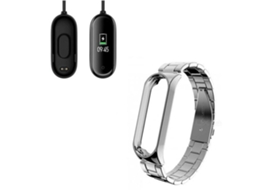 Kit Pulseira Bracelete Aço Stainless Lux Ferramenta Carregador Usb Charger Xiaomi Mi Band 4 Cinza