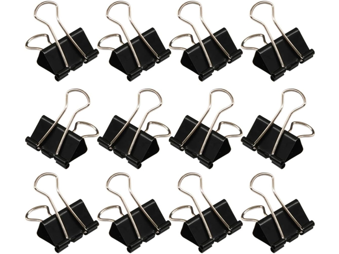 Clips De Metal Preto Nolitoy 51mm Escritório, 48 Peças, Prendedores De Metal Reutilizáveis Organização Escolar