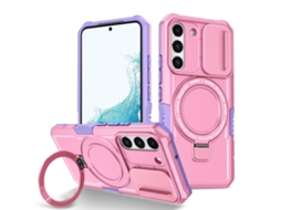 Capa Zruxe Compativel Com Samsung Galaxy S22 5g (suporte Magsafe - Deslizante - Tpu Hibrido Pc - Azulroxo - Rosa)
