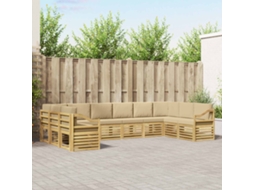 Vidaxl Conjunto De Sofás Para Exterior 10 Unid. Branco E Bege