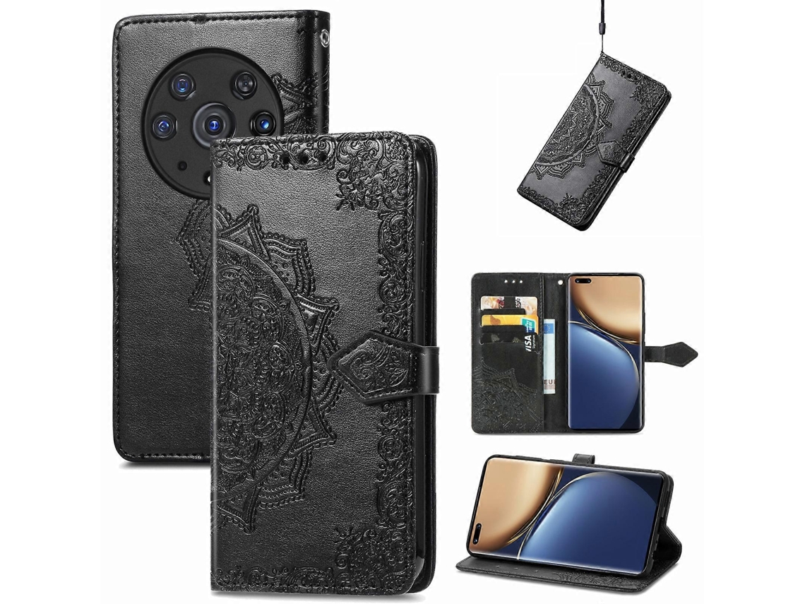 Capa De Celular Flip Em Couro Com Estampa De Mandala E Flor Para For Honor Magic3 Pro