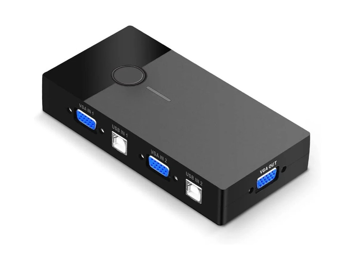 Kvm Switch Usb 2 Portas Vga Yizhood Preto