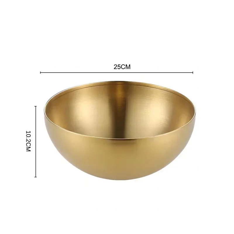 Fruteira de Grande Capacidade em Aço Inoxidável 304, Estilo Coreano. MDUG (dourado 25cm)