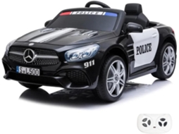 Mercedes Sl500 Carro De Polícia Elétrico Para Crianças 1 A 6 Anos – Carro Da Polícia 12v Com Banco Em Pele, Pneus Eva &amp; Amortecedores – Preto