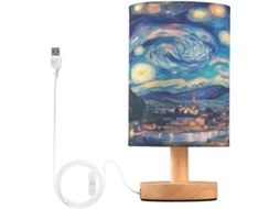 Luminária de cabeceira Strary para quarto, com suportes para transporte USB-C, base de mesa, luminária de leitura LED.