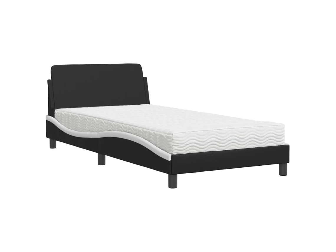 Bed, Beds Vidaxl Preto Couro Artificial (100 X 200 Cm)