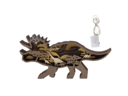 Estátua De Dinossauro Com Chifres Luminosa Boxwood