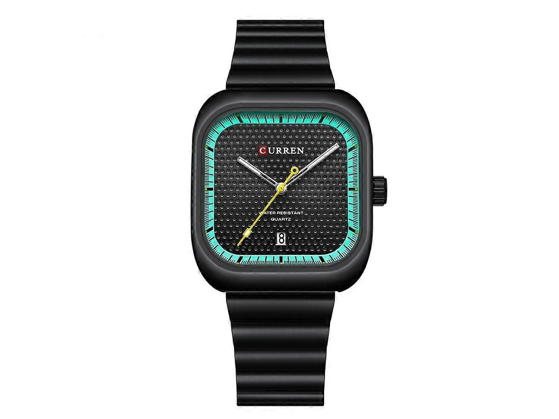 Relógio Masculino Curren 8460 Casual Com Pulseira De Aço E Design Quadrado, Relógio De Quartzo.