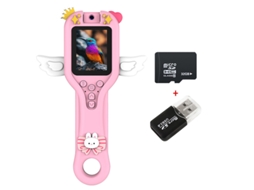 Lupa 500x, Tela De 2,0 Polegadas Com Cartão De 32 Gb E Leitor De Cartão (pink Angel)