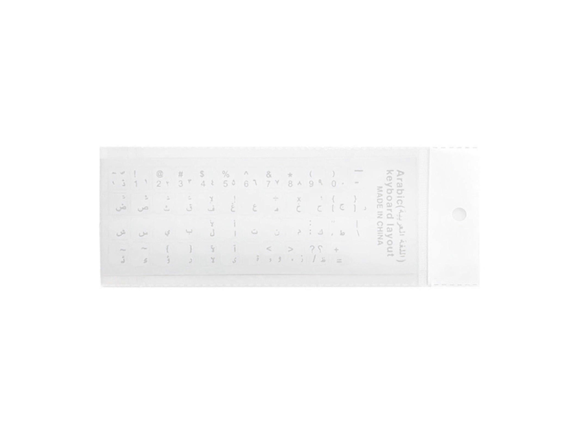 Adesivos De Teclado Duráveis Com Letras Arábicas Para Laptop E Pc, Branco Brilvibera