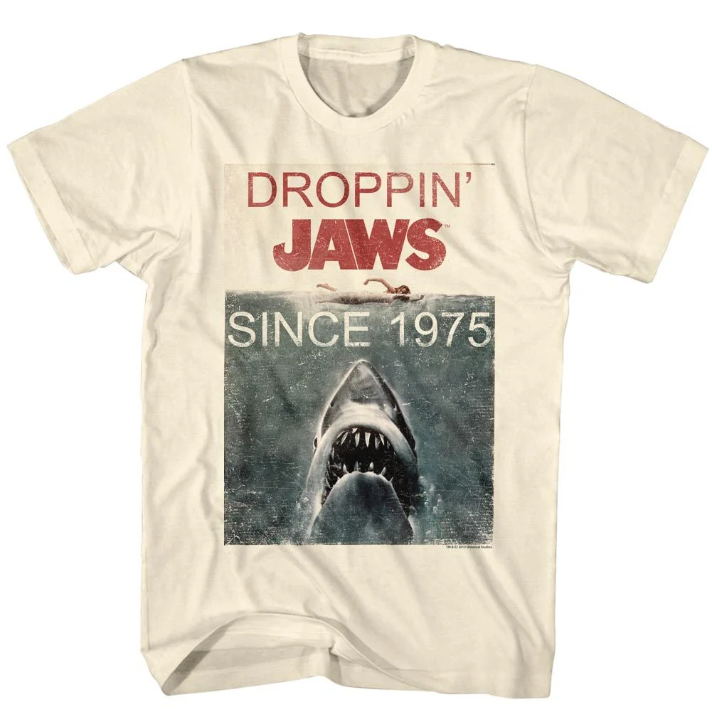 Rockinstone Jaws Movie Droppin Solid Natural Adult T-shirt Size:xxxl