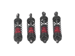 4pcs Amortecedor De Carro Rc De Liga De Alumínio Estável Alta Elasticidade Dianteiro Traseiro Para Lc Racing 1/14 1/16 Vermelho