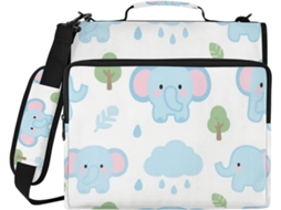 Organizador de documentos Fofo com design de elefante azul 3,8 cm 1,5 Polegadas, Data de 3 argolas com altura, À Prova D