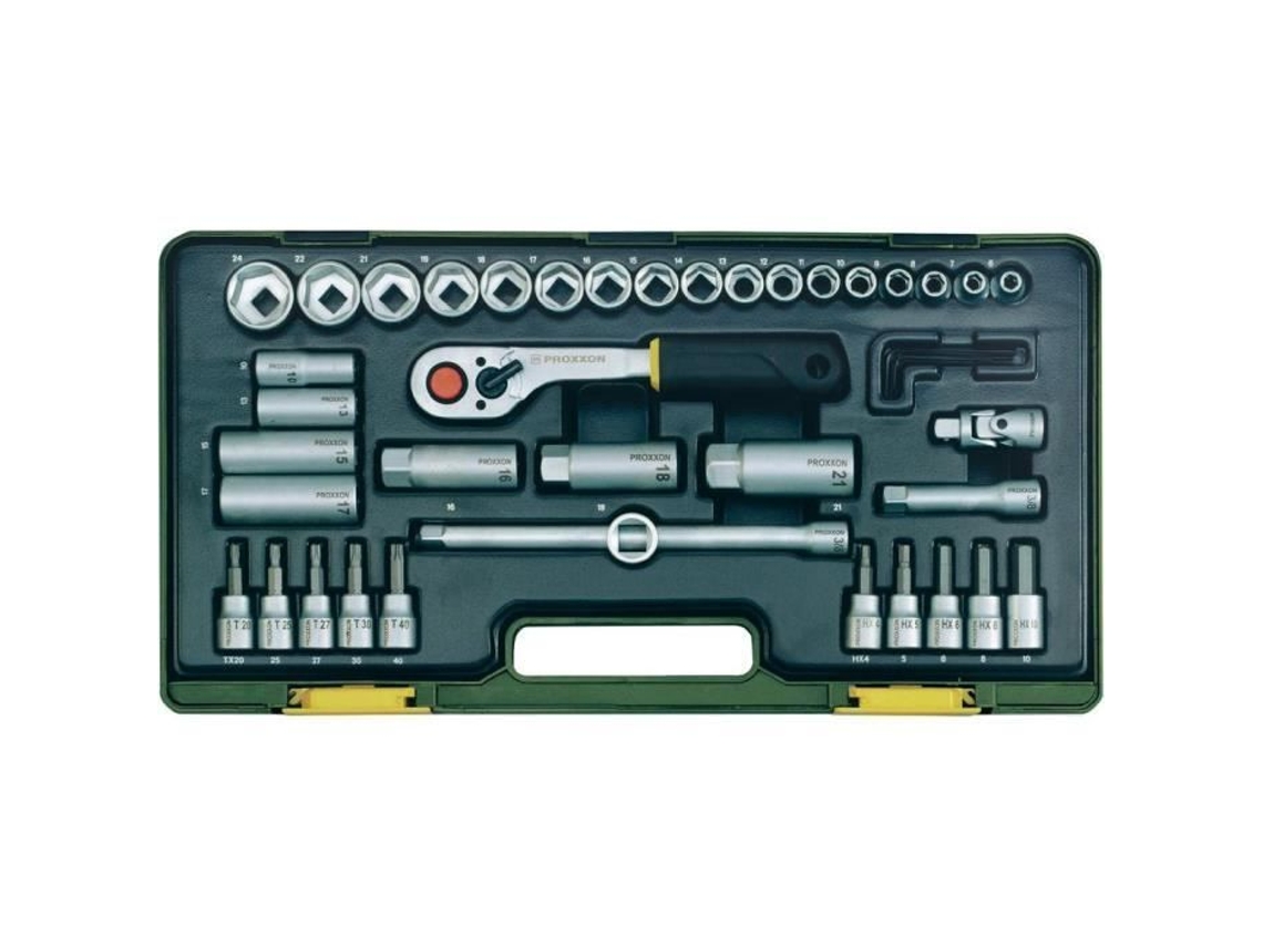 Conjunto de 44 chaves 10 mm (3/8) Proxxon - Chave inglesa - Proxxon - Aço cromo vanádio - Com catraca