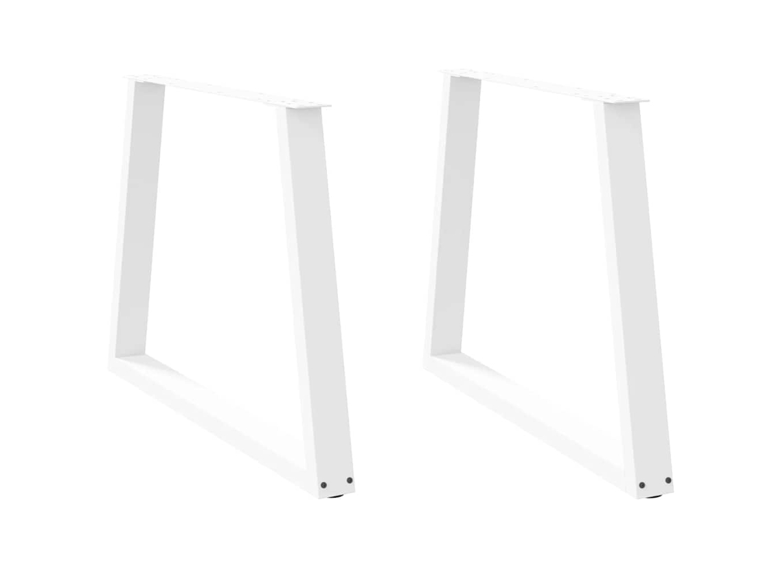 Vidaxl Pés Para Mesa De Jantar Em V, 2 Peças, Branco, 100x(72-73,3) Cm, Aço