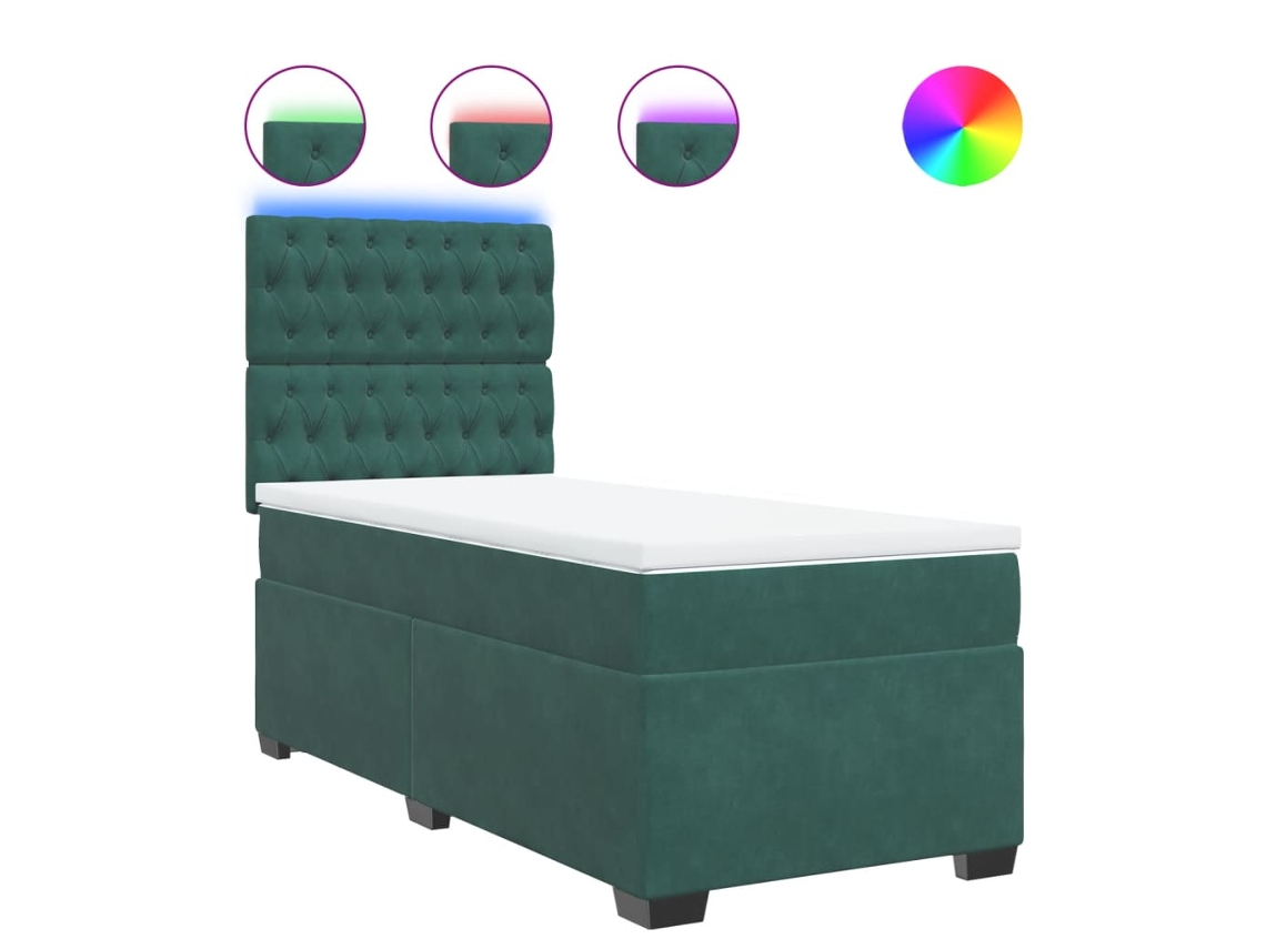 Box Spring Bed, Box Spring Beds Vidaxl Verde Veludo (100 X 200 Cm)