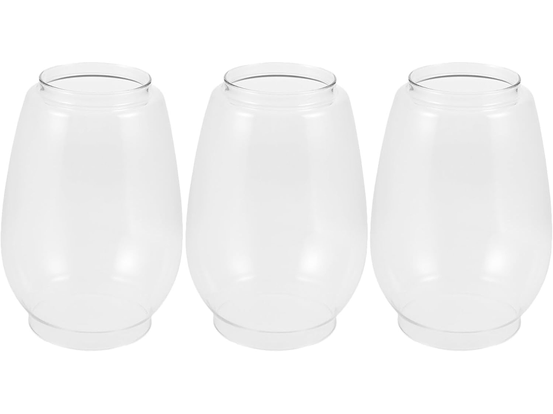 Chaminé De Vidro Transparente Resistente A Riscos, Em 3 Peças, Para Luminárias Vintage.